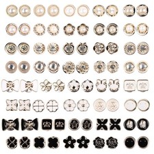 80PCS Women Brooch Buttons, Alloy Small Cover Up Buttons Safety Invisible Mod...
