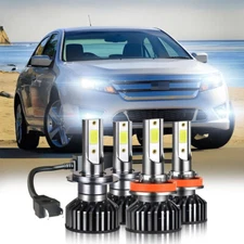 For Ford Fusion 2006-2016 Car LED Headlights High Low Beam Bulbs Kit White 4pcs