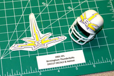 2001 XFL Birmingham Thunderbolts DIECUT DECALS for OPI Football Gumball Helmets