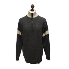 Innocenti Jumper 1/4 Zip High Neck Grey  Beige Mens Size Large AA578