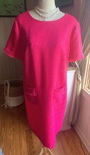 Tommy Hilfiger NWT $99 Pink Tweed Pocketed Dress sz 14