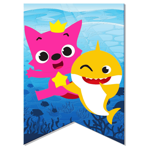 Happy Birthday Banner Garland Shark Theme Party Supplies For Kids Baby Shower - Picture 5 of 6