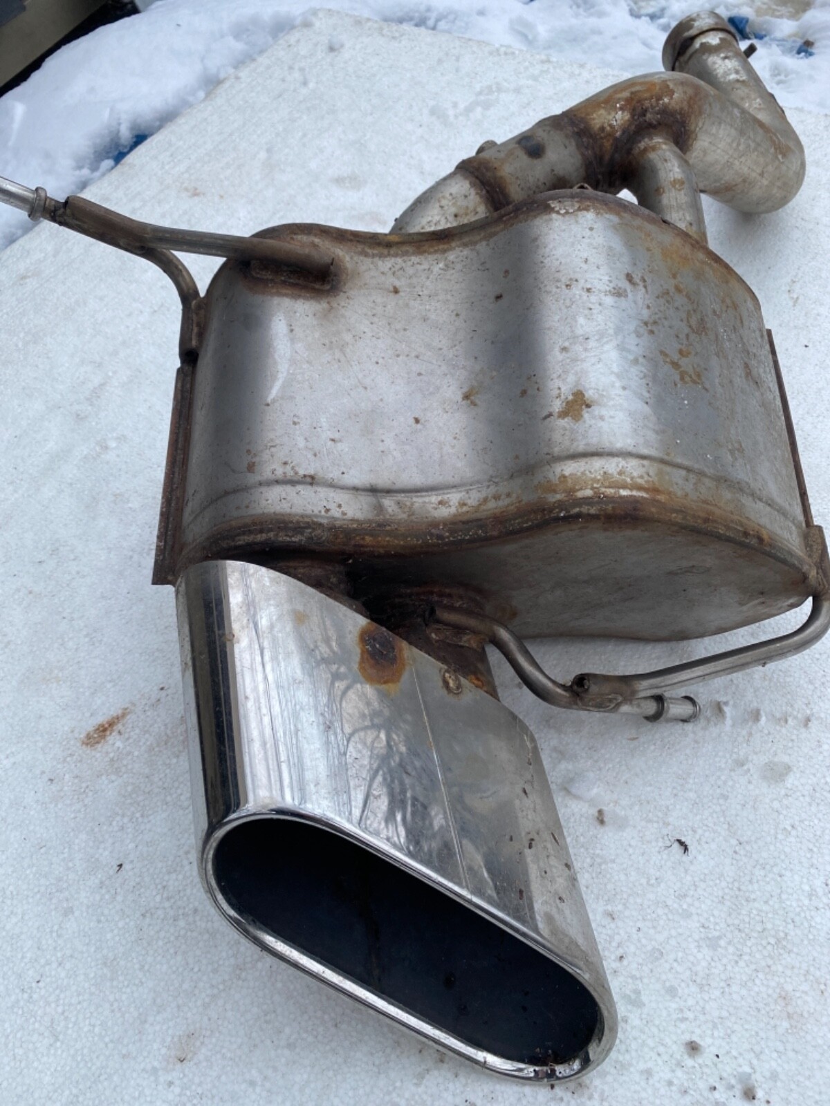 Maserati Granturismo, RH Black Tipped Muffler, Used, P/N 255949