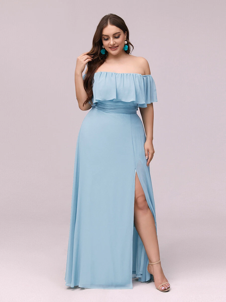 Plus size off clearance the shoulder bridesmaid dress