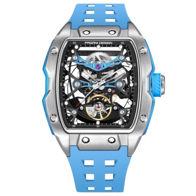 Men's Automatic Mechanical Tonneau Watch Sapphire Waterproof Double-sided Hollow
