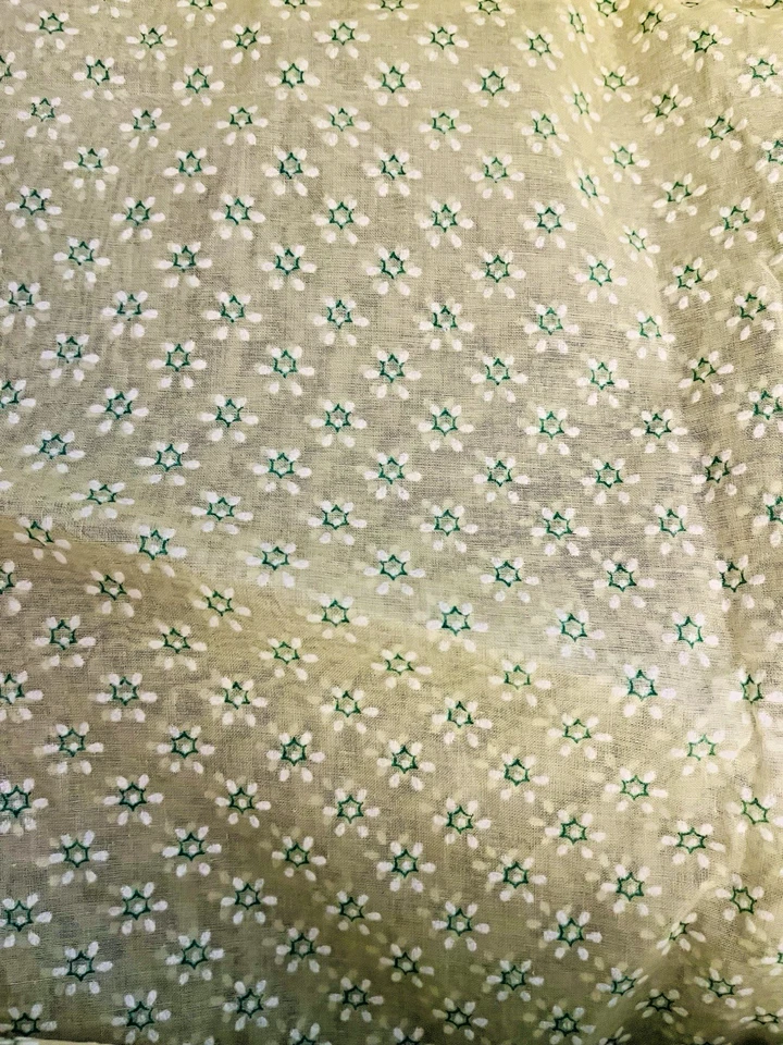 De Colección Amarillo Organdí Flocado Blanco Margarita Flocado Ligeramente Difuso Flocado 36"X18" Foto 2 de 4