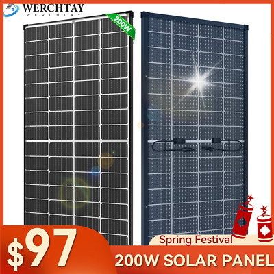200W Bifacial Solar Panel 12V Solar Battery Home PV Off-Grid Boat Solar Power RV