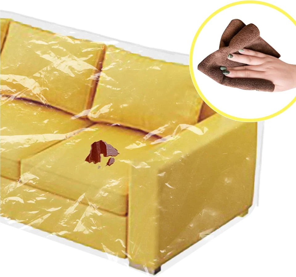 Funda de sofá transparente más gruesa a prueba de agua para sofá/cubierta de sofá de alta resistencia-protección Aga Foto 3 de 4