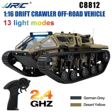 JJRC C8812 1/16 Drift Crawler Vehicle 360° Rotation Light RC Tracked Car