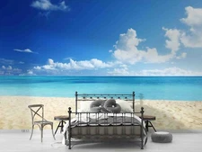 3D Sea Beach View Self-adhesive Removeable Wallpaper Wall Mural Sticker 57