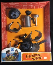 Vintage 1970s Toy MIRRO Fantasy Wares Aluminum/Plastic Cookware, Percolator NOS