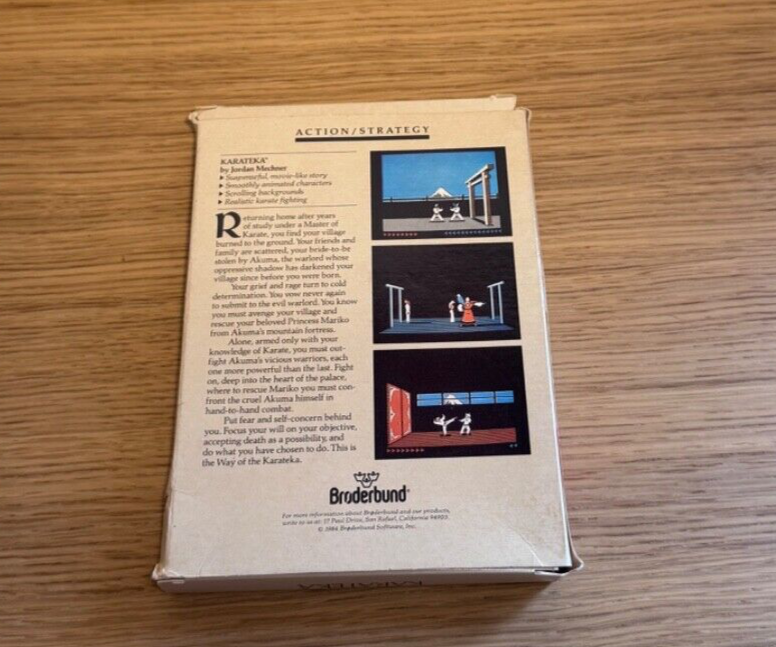 Jeu KARATEKA Apple II Apple IIe Apple IIc Apple IIgs Broderbund Jordan