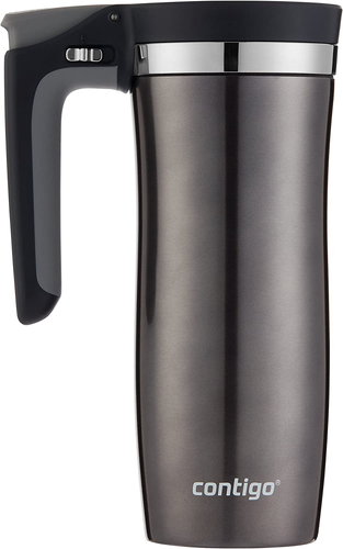 Contigo AutoSeal Tazza da Viaggio Termica Isolata Sottovuoto con Manico, Gunmetal - Foto 3 di 4