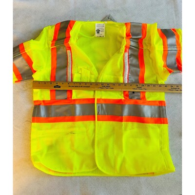 Nite Beams LED Safety Vest Hi-Vis White Lights Class 3 ANSI High Visibility LG