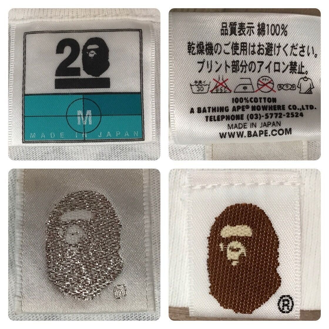 BAPE NOWHERE 20th Anniversary T-shirt VERBAL model White A Bathing 