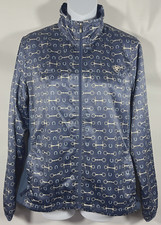 new without tags Ariat Ideal Windbreaker Jacket blue bit print womens M