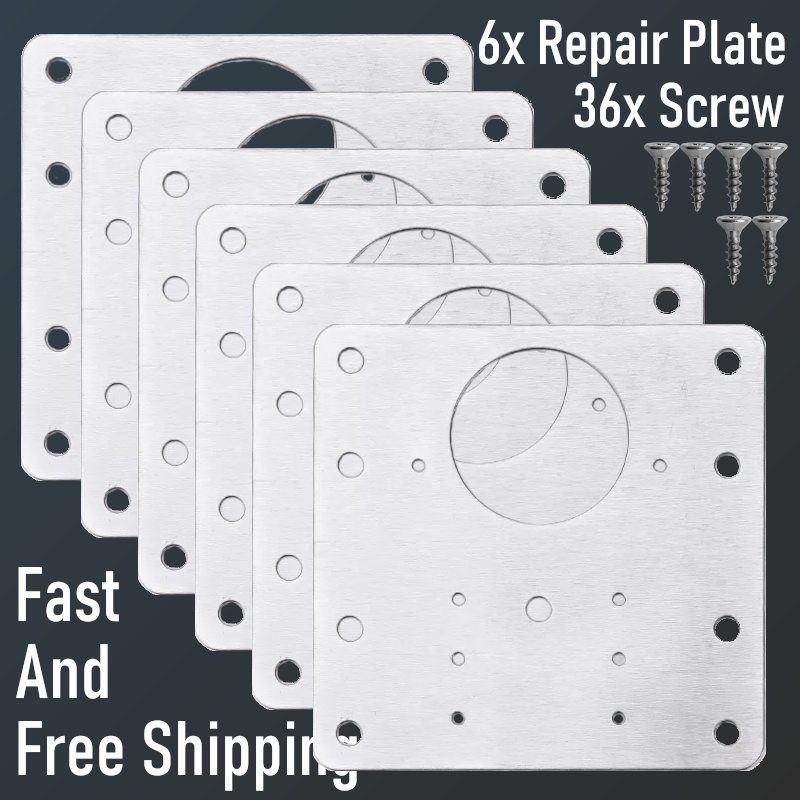 Hinge Repair Plate Cupboard Wardrobe Door Kit With Screws 1/2/4