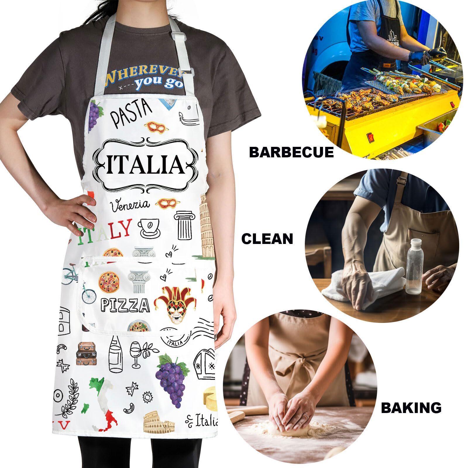 Italian Kitchen Apron Italy Cooking Apron Italian Chef Apron Italian Themed A...