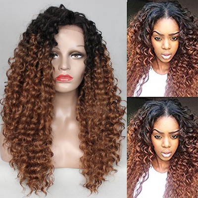 curly two tone wigs