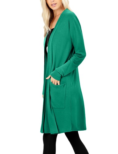 NE PEOPLE Damen Basic Langarm vorne offen lässig Taschen Cardigan NEUJ1440 - Bild 83 von 125