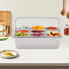 Food Serving Container Flip Top Serving Container with Lid + 9 Spoons & Clamps