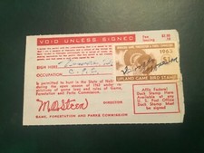 ICOLLECTZONE  US Nebraska 1963 Upland Game Stamp on License