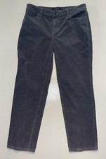 Women's Talbots Simply Flattering 5-Pocket Corduroy Pants Petite Gray Straight 8