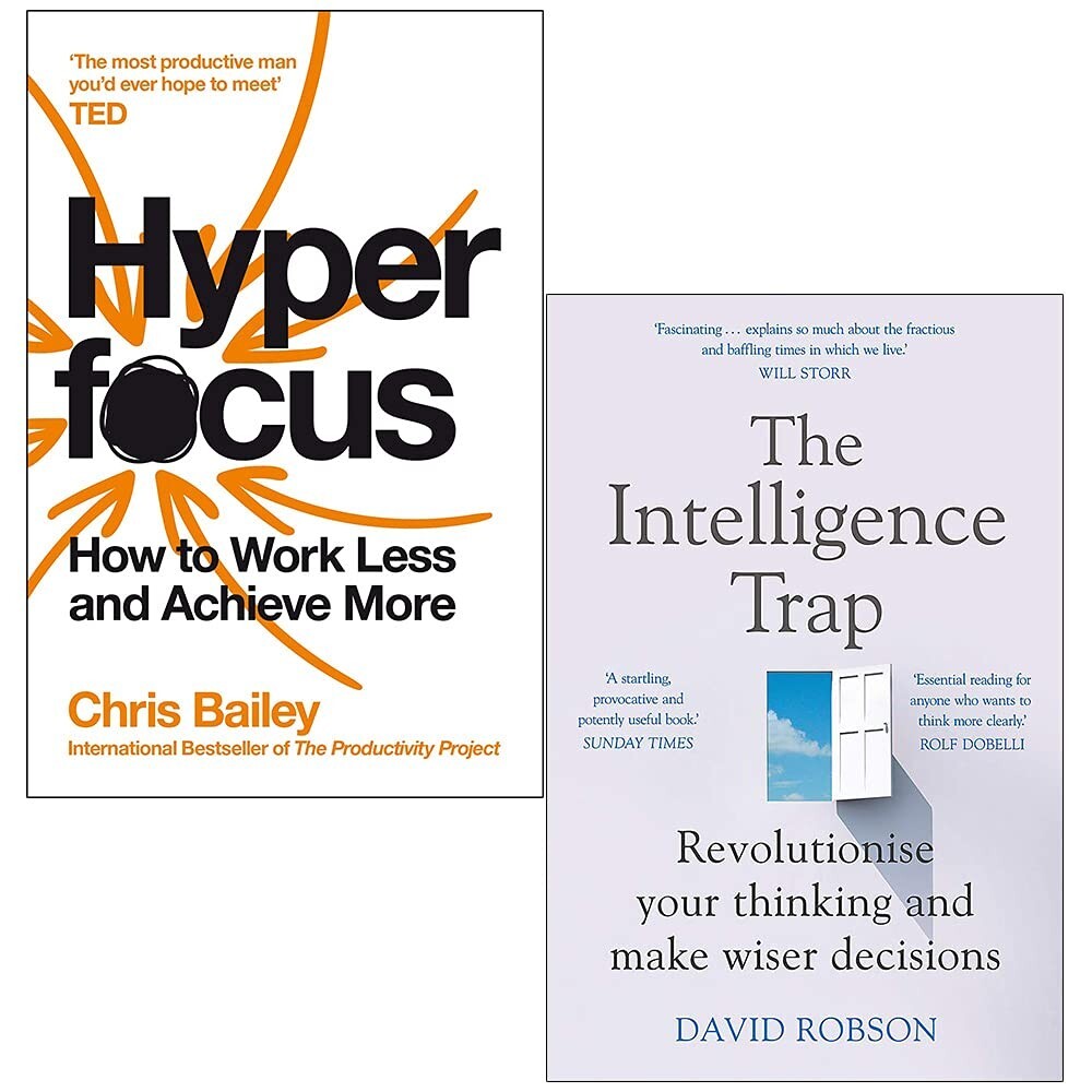 Intelligence Trap David Robson, Hyperfocus Chris Bailey 2 Books Collection Set
