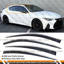 Premium Chrome Trim Window Visor Rain Guard W...