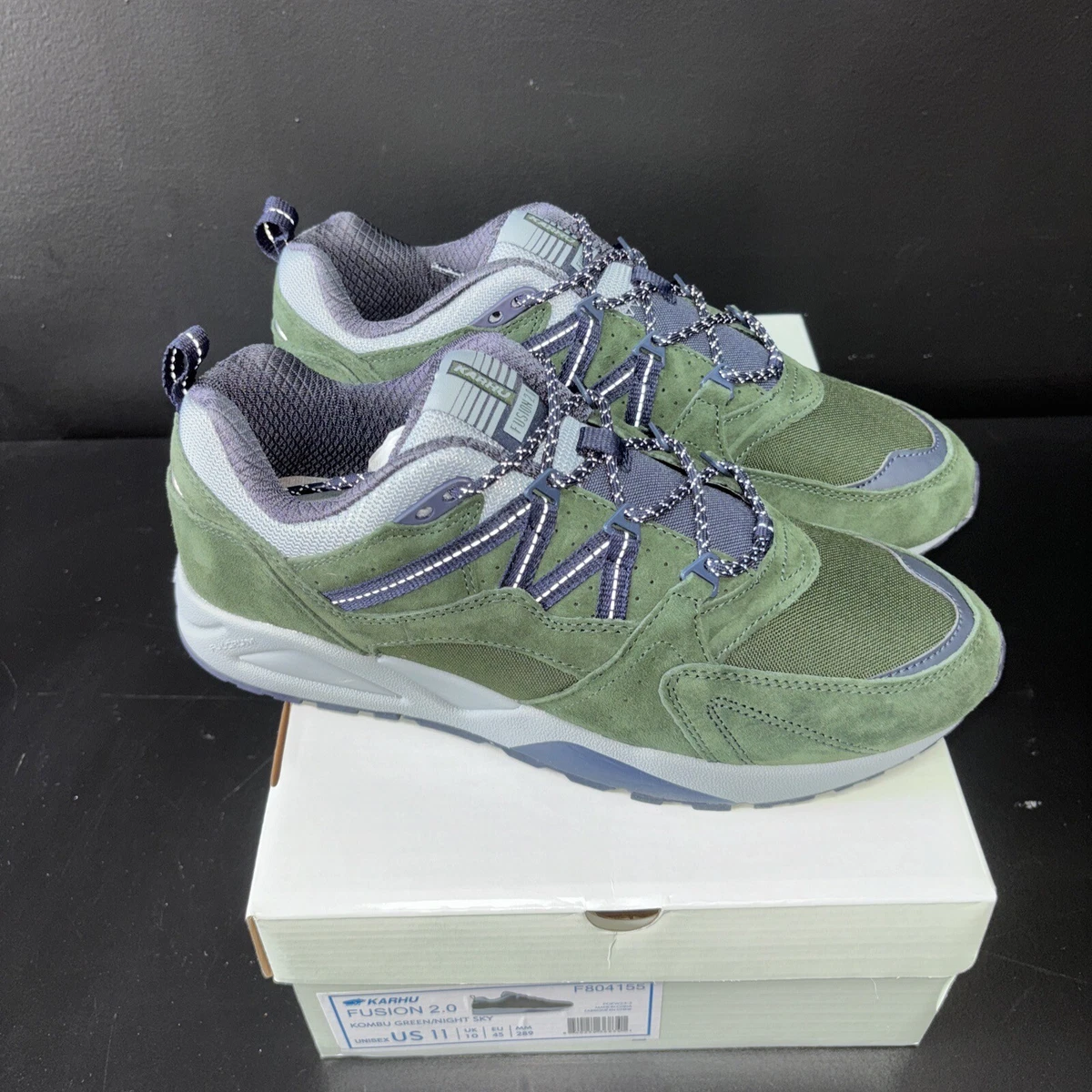 Karhu Fusion 2.0 Green Color way Suede Sneakers Adult Size 6 Karhu Fusion 2.0 Lily White / Piquant Green – Karhu US main image 4