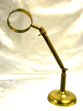 🇫🇷 SUPPORT DE LOUPE EN BRONZE DE BUREAU BRAS ARTICULE ROTULE MOBILE NACHET