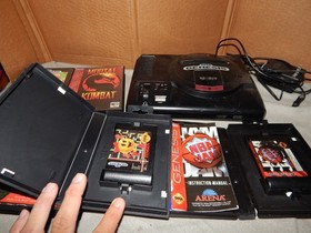 Vintage Sega Genesis 1601 16-Bit With 2 Controller & 11 Games Untested Parts