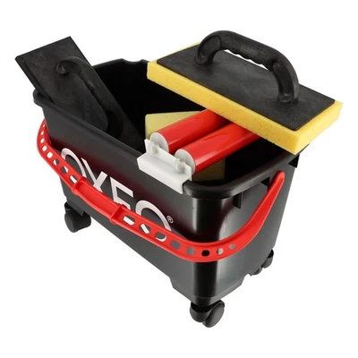 Kit de lavage spécial joints de carrelage pour carreleur - Bac 24L sur roulettes - Photo 1/4
