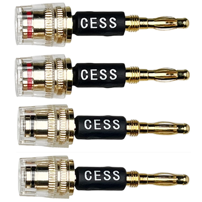 #ad CESS 187 Banana Plug Connect to Spade Fork Plug Speaker Cable Adapter 4 Pack $13.60