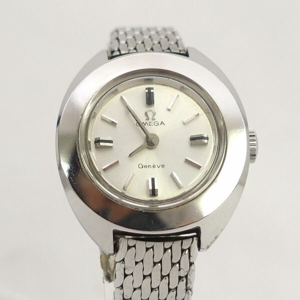 Omega Hand-Wind Geneva Stainless Steel B-Grade Watch Japan Used