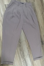 Nasty Gal Pleated Front Pants Trousers Women's Size 4 Light Brown