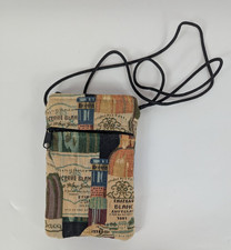 À La Main Wine Theme Tapestry Cross Body Purse Tuscany Wine Bottle Made in USA
