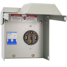50 Amp Rv Outlet Box with Breaker, Rv Electrical Panel, UL Listed NEMA 14-50 ...
