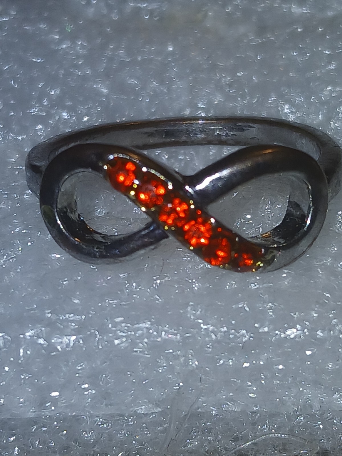 Created Ruby Infinity Ring in Sterling Silver - image 2