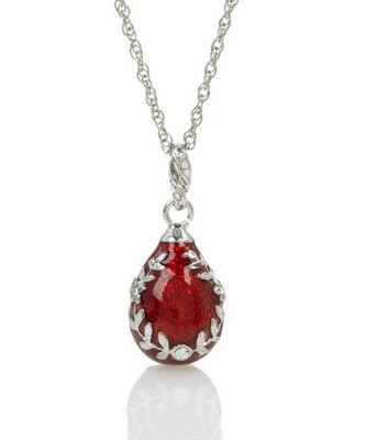 Keren Kopal Red Egg Pendant Necklace with crystals