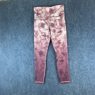 Athleta Elation Printed 7/8 Tight Legging Womens 26x23 Pink Maroon Tie Dye Yoga