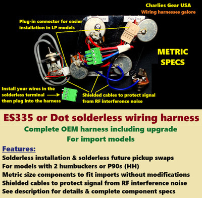 Metric ES335 or Dot Solderless Wiring Harness - OEM + Upgrade for Imports