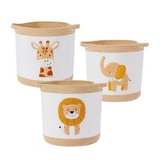 3-Piece Woven Baby Toy Baskets Laundry Hampers, Foldable Nursery Organizer fo...