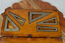 5 Metal Triangles with Custom Wooden Case Lee