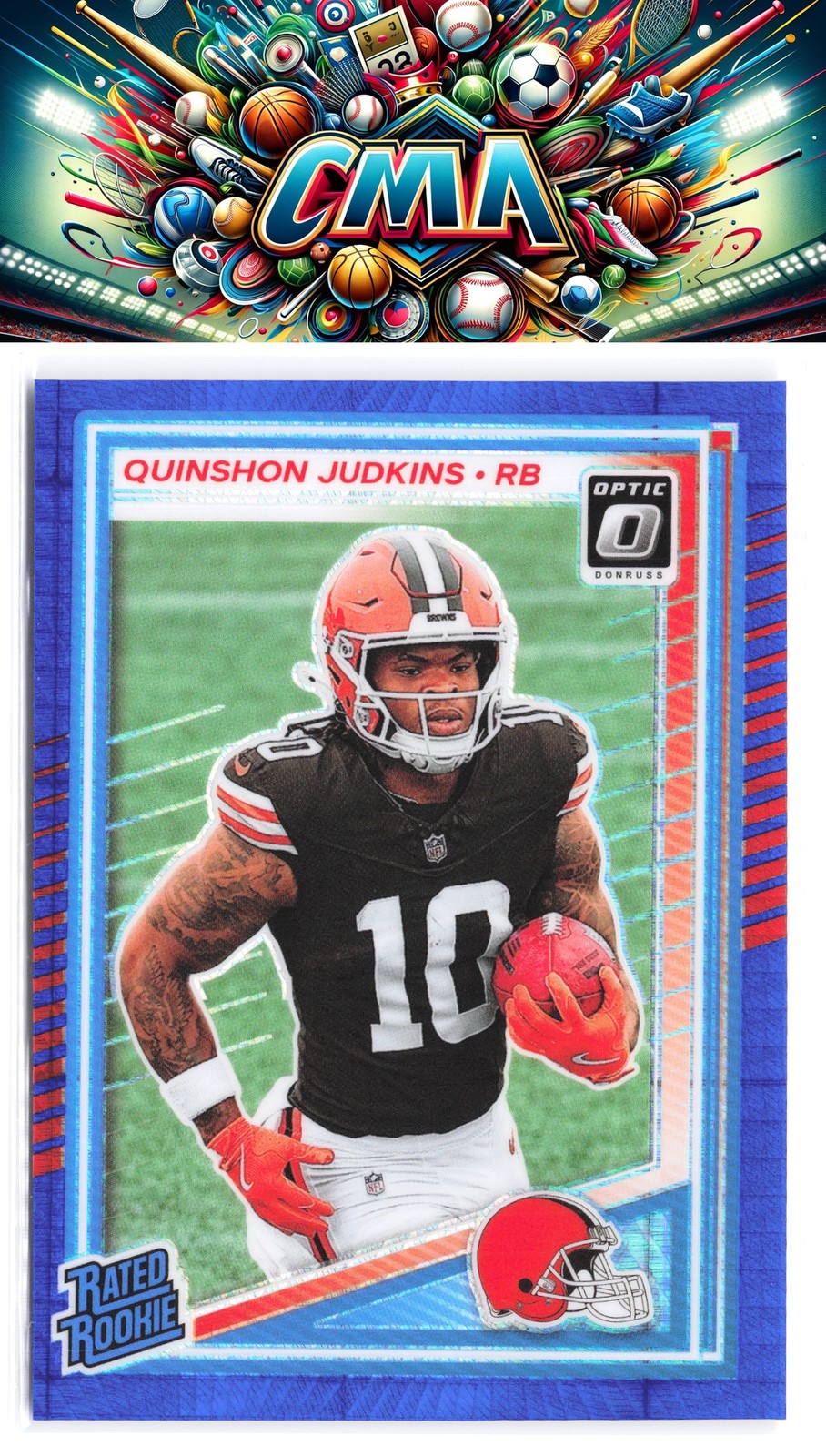 2025 Donruss Optic #252 Quinshon Judkins Blue Hyper