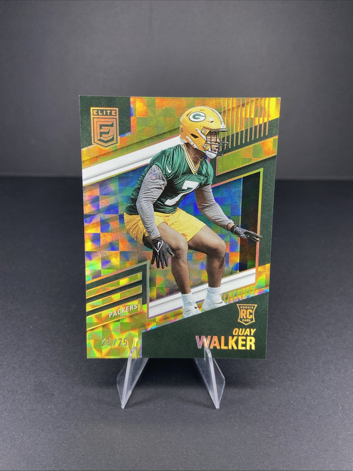 2022 Donruss Elite Football Quay Walker SP RC 21/75 Yellow Color Match ~ Packers