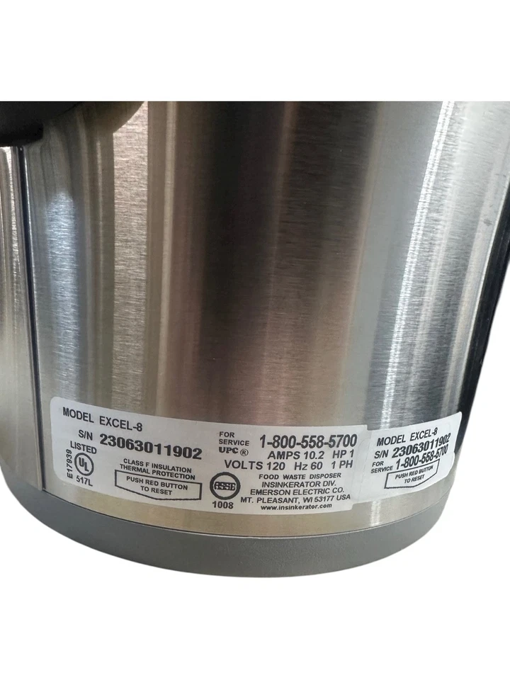 New InSinkErator Model EXCEL-8, 1 HP Evolution Excel Disposal **SALE** - Image 3 of 4