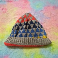 Baby Gap Geometric Colored Shapes Winter Beanie Hat Girl S/M Knit Gray