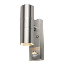 IP44 Outdoor Twin PIR Light - Stainless Steel S8163 Lighting