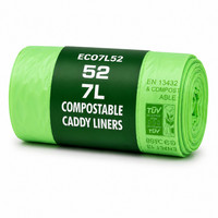 Eco360 7L Compostable Caddy Liners Food Waste Bags 52 Roll